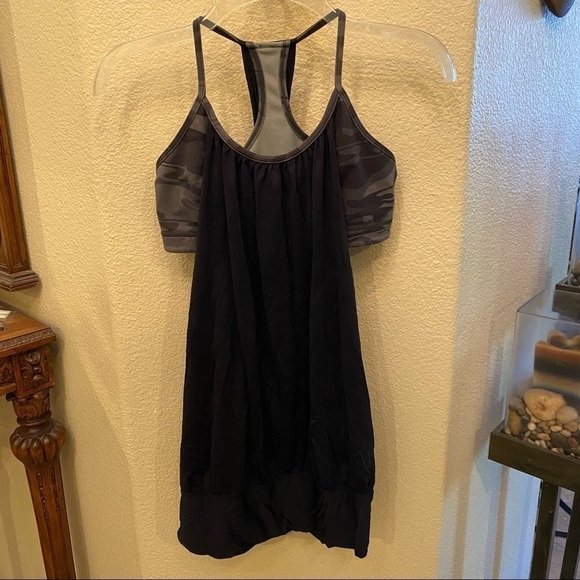LULULEMON Camo Black Tank Top Size 6 - Picture 1 of 5